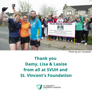 A heartfelt thank you to Laoise, Lisa, and Damy for their extraordinary donation and unwavering dedication to raising awareness. Their support will make a significant difference in the lives of families facing similar situations at SVUH. Together, we can provide comfort, support, and hope.