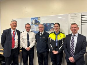 Pictured at today's Hospital Watch launch at St. Vincent's University Hospital with key figures dedicated to creating a secure environment: Stephen Donnelly, Head of Security; Superintendent Timothy Burke, Donnybrook Garda Station; John Delea, Senior Security Officer; Garda Sarah Bracken, Community Policing Officer, and Cahal Flynn, Director of Operations at SVUH.