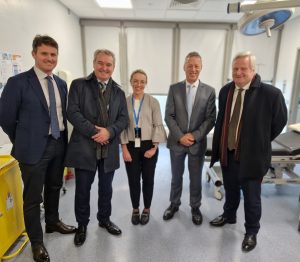 Pictured L to R: Mr. Diarmaid Moran Urologist SVUH, Robert Watt (Secretary General at Department of Health), Aoife Mc Donnell ANP for Urology, Mr. David Mulvin Clinical Director SVUH and Mr. Eamonn Rogers National Clinical Lead for Urology.