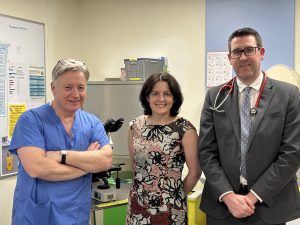 Prof Dermot O'Toole, National Clinical Lead for Neuroendocrine Tumours, Prof Rachel Crowley, consultant endocrinologist at SVUH and Prof Cormac McCarthy, Consultant Respiratory Physician at SVUH & Associate Professor of Medicine at UCD pictured for rare Disease Day 2024